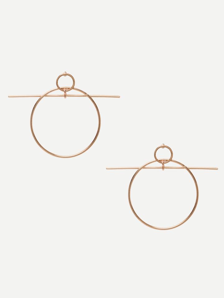 Romwe Golden Geometric Earrings
