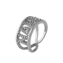 Romwe Rhinestone Letter Decorated Layered Ring