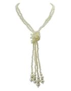 Romwe Multilayers Braided Pearl Necklace