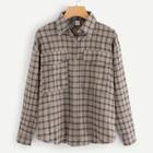 Romwe Dual Pocket Checked Shirt