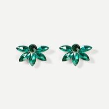 Romwe Flower Shaped Rhinestone Stud Earrings 1pair