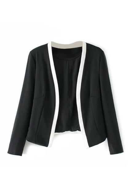 Romwe Color Block Black Suits