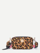 Romwe Leopard Print Pu Crossbody Bag