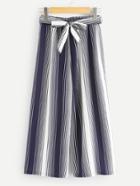 Romwe Vertical Striped Collar Pants