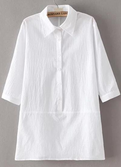Romwe Lapel With Buttons Blouse