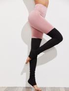 Romwe Active Color Block Shirred Yoga Leggings