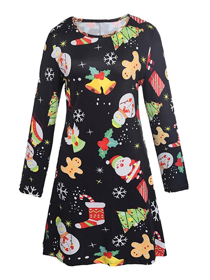 Romwe Snowflake Print Dress