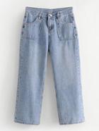 Romwe Wide Leg Crop Jeans
