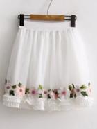 Romwe Elastic Waist Ruffle Layered Skirt