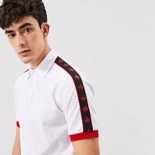 Romwe Guys Leaf Tape Detail Polo Shirt