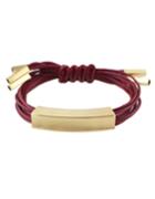 Romwe Red Braided Rope Adjustable Bracelet