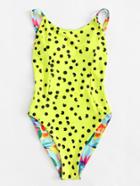 Romwe Floral Reversible Swimsuit