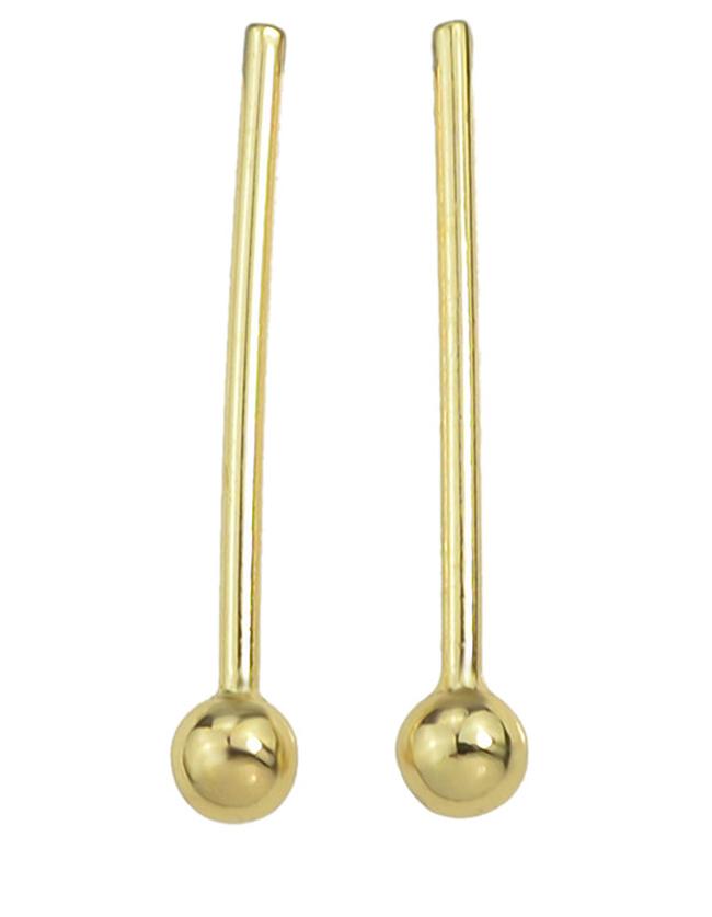Romwe Gold Hanging Long Stud Earrings
