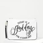 Romwe Letter And Chevron Print Clutch