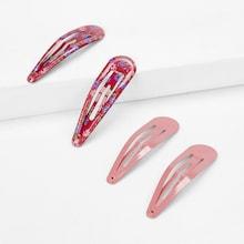 Romwe Calico Pattern Hair Clip Set 2pairs