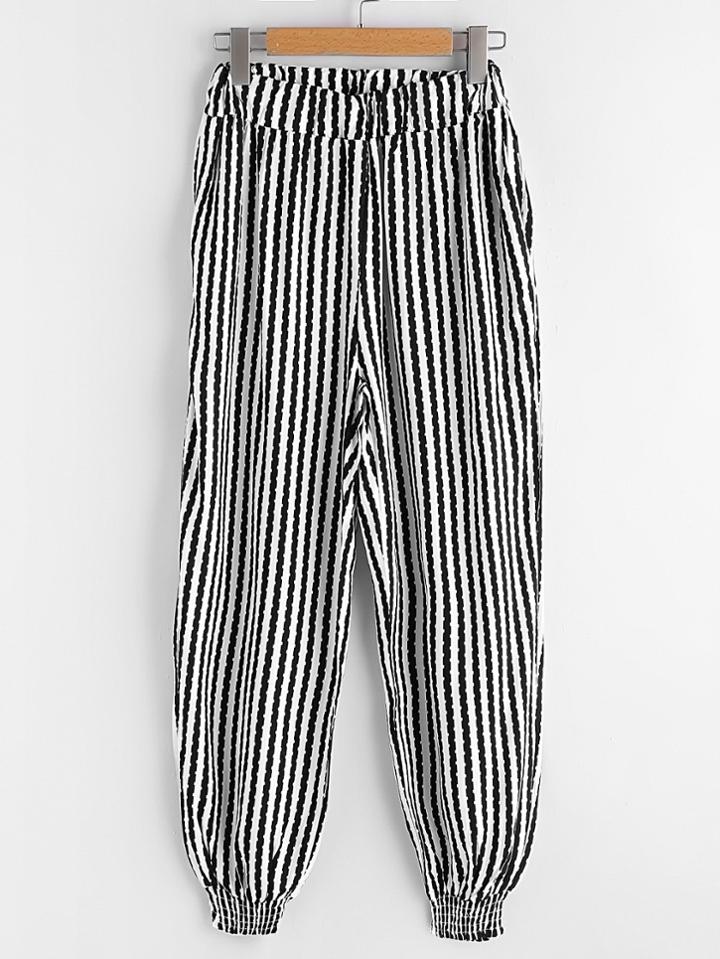 Romwe Striped Harem Pants