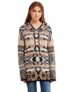 Romwe Multicolor Geometric Pattern Hooded Sweater
