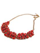 Romwe Red Drop Gemstone Necklace
