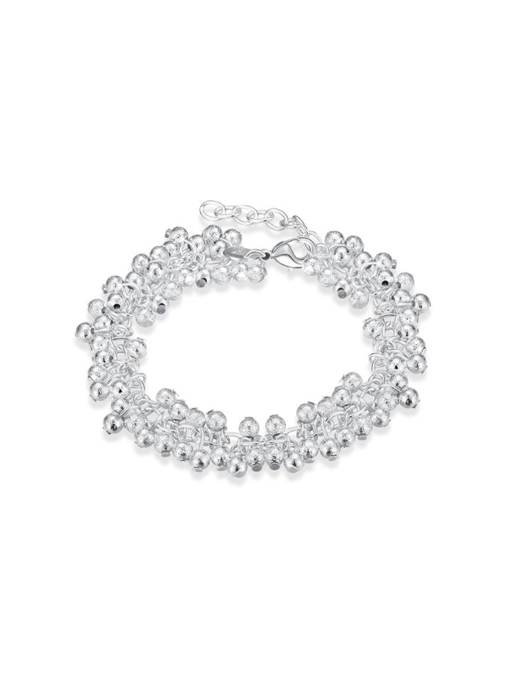 Romwe Grape Design Beaded Chain Bracelet