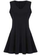 Romwe V Neck Sleeveless A-line Dress