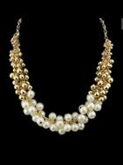 Romwe White Simulated-pearl Necklace