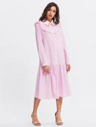 Romwe Hand Pattern Contrast Collar Drop Waist Shirt Dress