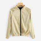Romwe Letter Printed Raglan Sleeve Jacket