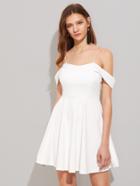 Romwe Off Shoulder Swing Dress With Removable Straps