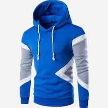 Romwe Guys Color Block Hooded Sweatshirt
