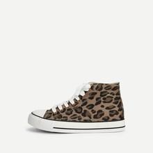 Romwe Leopard Print High Top Sneakers