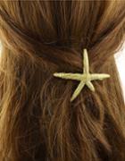 Romwe Gold Starfish Shape Hair Clips