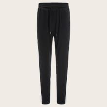 Romwe Guys Drawstring Waist Contrast Sideseam Patched Pants