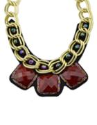 Romwe Red Wide Chain Collar Necklace