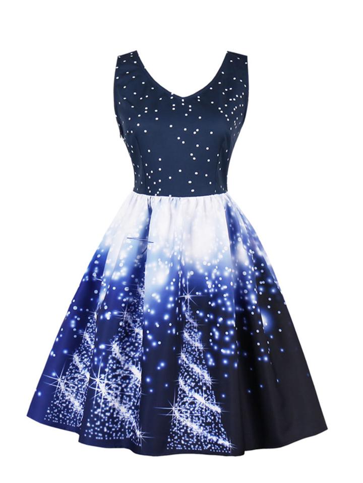 Romwe Galaxy Print Circle Dress