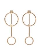 Romwe Gold Plated Hollow Circle Drop Earrings