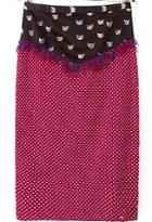 Romwe With Tassel Cat Print Polka Dot Skirt