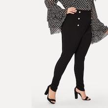 Romwe Plus High Waist Double Breasted Pants