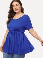 Romwe Round Neck Peplum Tee