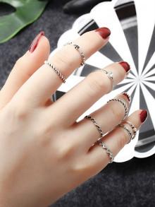 Romwe Spiral Design Ring Set 8pcs