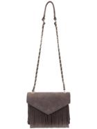 Romwe Gray Magnetic Chain Tassel Satchel Bag