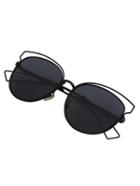 Romwe Black Cutout Frame Cat Eye Sunglasses