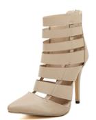 Romwe Apricot Hollow Stiletto High Heel Shoes