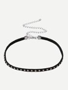 Romwe Black Metal Chain Choker Necklace
