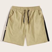 Romwe Guys Contrast Side Patched Bermuda Shorts