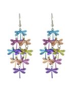 Romwe Colorful Boho Style Cute Dragonfly Party Earrings