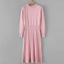 Romwe Raglan Sleeve Pleated Sweater Dress