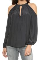 Romwe Off Shoulder Loose Pleated Blouse