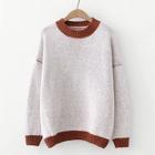 Romwe Drop Shoulder Contrast Trim Jumper