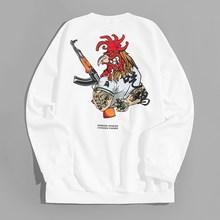 Romwe Men Slogan & Cock Print Sweatshirt