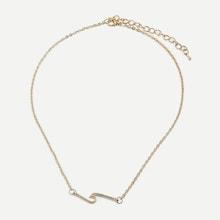 Romwe Bar Detail Chain Pendant Necklace
